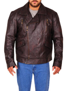 Dark Brown Brando Biker Jacket - Image 5