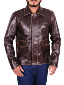 Bomber Brown Jacket - Image 4