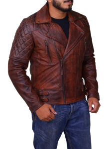 Rusty Brown Vintage Leather Jacket - Image 3