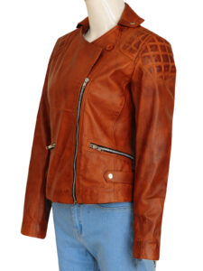 Retro Brown Women Jacket - Image 4
