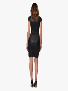 Boat Neck Dress Stretch Leather - Image 3