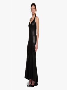 Neckline Dress Stretch Leather - Image 3