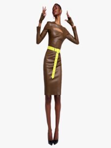 Cut-Out Dress Stretch Leather