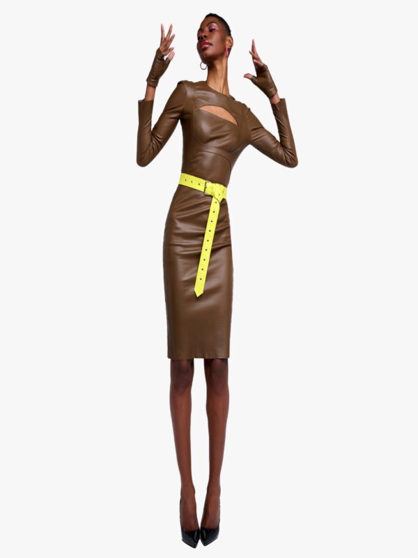 Cut-Out Dress Stretch Leather