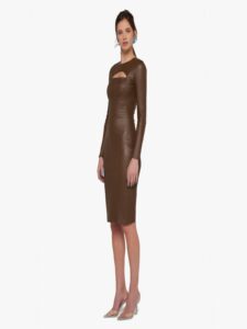Cut-Out Dress Stretch Leather - Image 4
