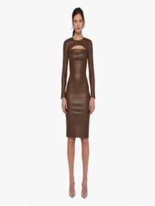 Cut-Out Dress Stretch Leather - Image 2