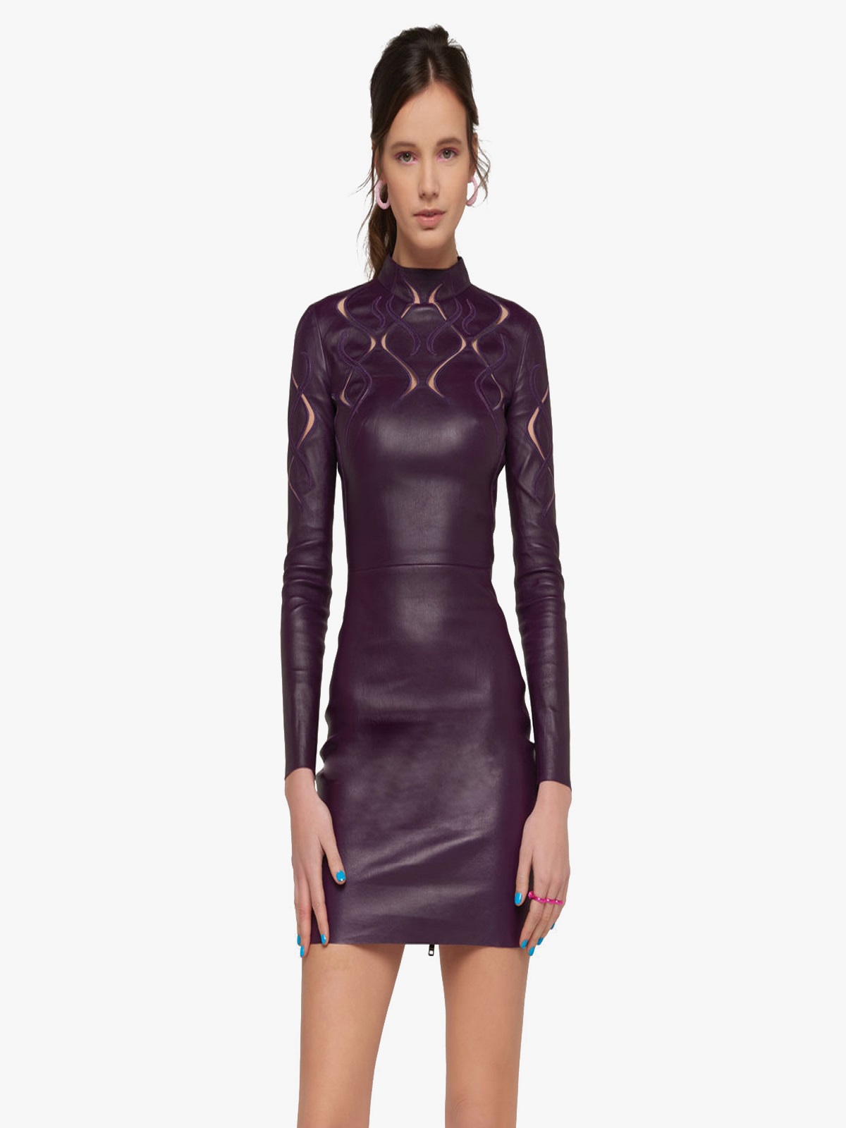 robe-tilly-aps-prune-6-1200x1200-1.jpg Embroidered Dress Stretch Leather - Image 1