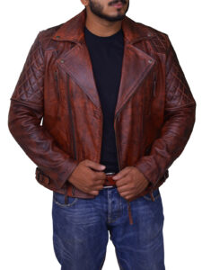 Rusty Brown Vintage Leather Jacket - Image 5