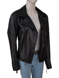 Women Black Moto Jacket - Image 3