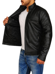 Slim Fit Biker Leather Jacket - Image 4