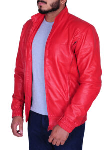 Rose Red Men Leather Jacket - Image 4