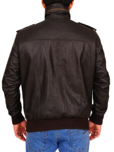 Coffee Brown Leather Jacket - Image 2