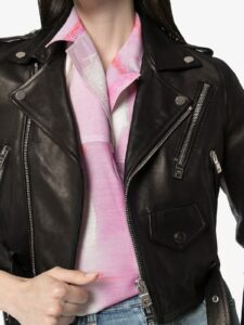 Trendy Black Leather Jacket For Women - Image 4
