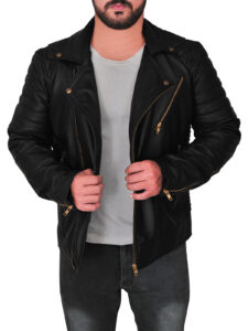 Men Classic Black Brando Jacket - Image 5