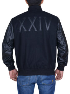 Casual Black Wool & Leather Jacket - Image 2