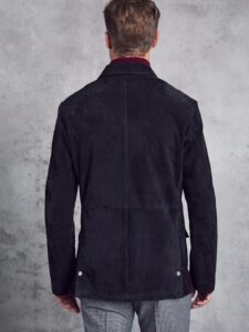 Men Black Suede Leather Jacket - Mauve Tree - Image 2