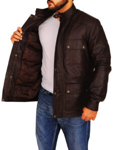 Men Brown Field Jacket - Image 4