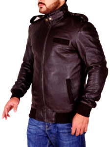 Dark Brown Trendy Leather Jacket - Image 4