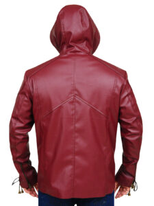 Stylish Maroon Leather Jacket - Image 2
