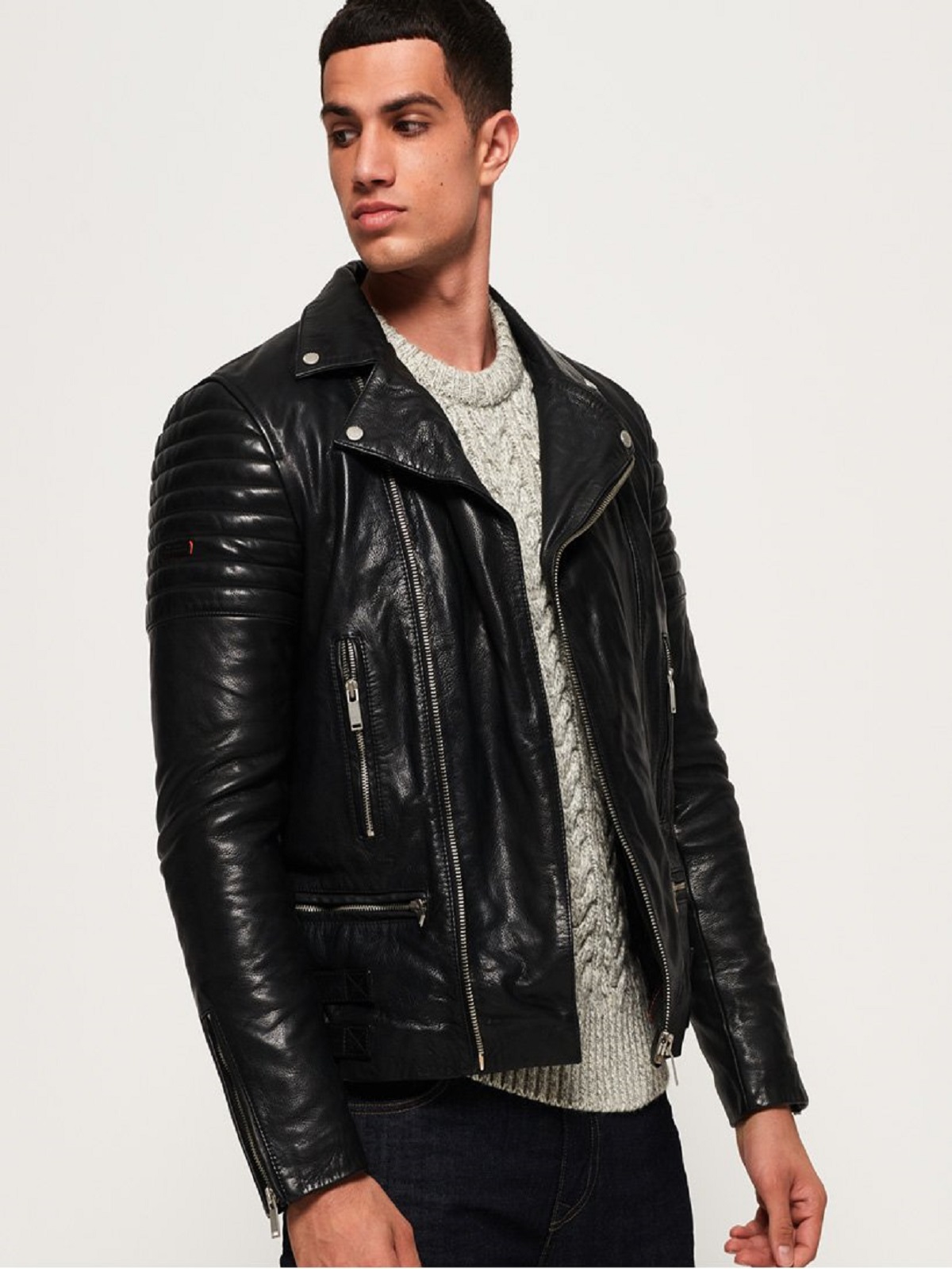stylish-men-black-jacket.jpg Men Wrinkled Leather Jacket - Image 1