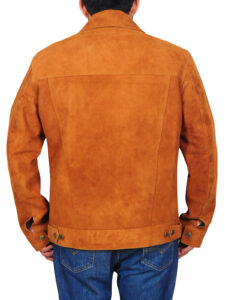 Men's Brown Suede Leather Jacket - Image 2