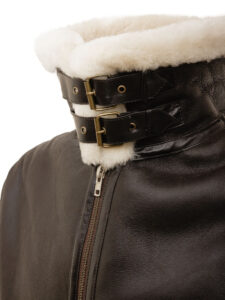 Men Brown Shearling Jacket - Mauve Tree - Image 5