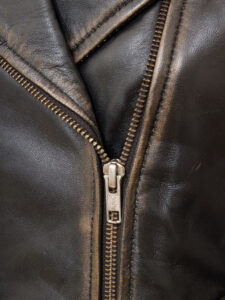 Women Black Distressed Leather Jacket - Mauve Tree - Image 5