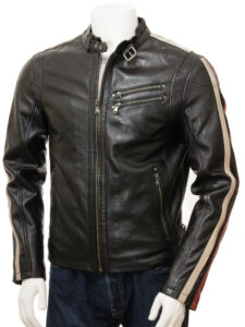 Men Retro Cafe Racer Jacket - Mauve Tree - Image 3