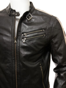 Men Retro Cafe Racer Jacket - Mauve Tree - Image 4