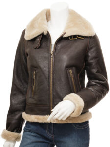 Women's Brown Shearling Jacket