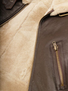 Women's Brown Shearling Jacket - Image 5