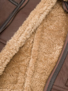 Men Vintage Brown Shearling Jacket - Mauve Tree - Image 6