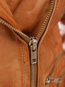 Women Tan Leather Jacket - Mauve Tree - Image 6