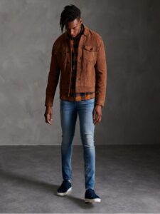 Men Tawny Brown Suede Jacket - Image 3