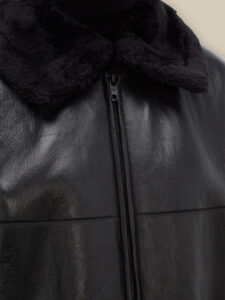 Black B3 Shearling Jacket For Men - Image 3
