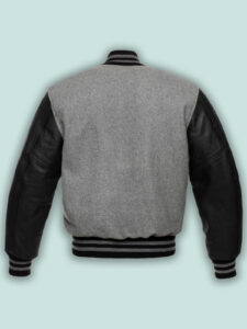 Grey Black Varsity Jacket - Mauve Tree - Image 2