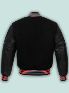 Black Wool Varsity Jacket - Image 2