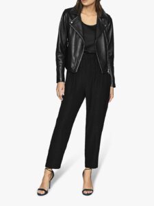 Women Basic Black Leather Jacket - Image 5