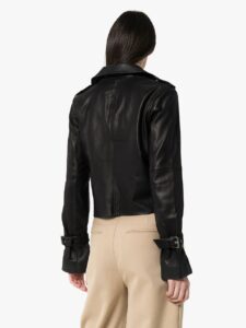 Women Petite Leather Jacket - Mauve Tree - Image 2