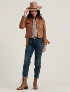 Cowgirl Brown Pure Leather Jacket - Mauve Tree - Image 3