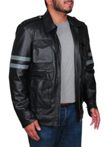 Cool Flap Pocket Leather Jacket - Image 3