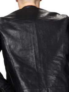 Black Mens Bike Racer Leather Jacket - Image 5