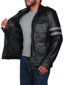 Cool Flap Pocket Leather Jacket - Image 4