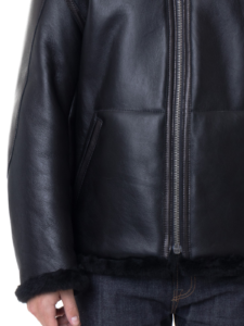 Men's Sheepskin B3 Jacket In Black - In Style Jackets - Image 3