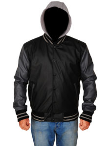 Varsity Black & Grey Hoodie Jacket - Image 5