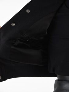 Women Slim Fit Black Varsity Jacket - Mauve Tree - Image 5