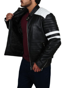 Simple Black Biker Jacket - Image 3