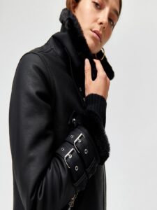 Women Oversized Black Leather Jacket - Image 4