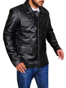 Vintage Black Leather Jacket - Image 3