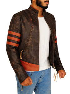 Brown Wolverine Leather Jacket - Image 3